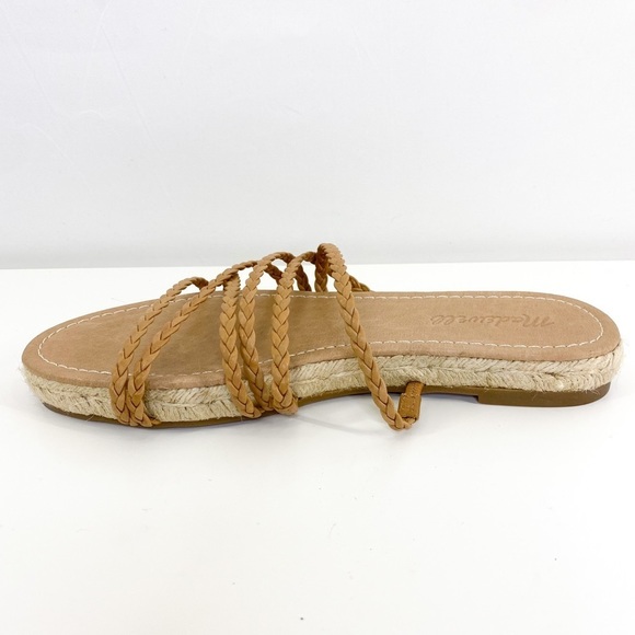 𝅺MADEWELL Tan Leather Strappy The Kathryn Espadrille Slide Sandal size 8 - Picture 4 of 8